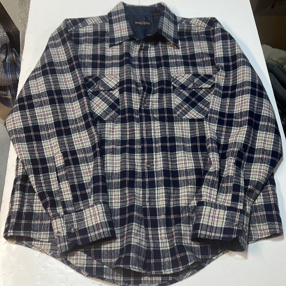 Northwest Territory Blue Cream Plaid Long Sleeve Button Down Shirt Men’s Size XL